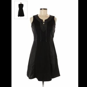 Bluet black and grey lace up a line dress, 6